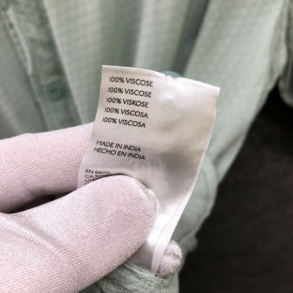 Urban Outfitters Relaxed Short Sleeve Shirt Mens L Sage Green Button Up Rayon - Picture 5 of 9